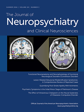 Go to The Journal of Neuropsychiatry and Clinical Neurosciences 